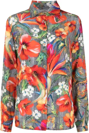 AMIR SLAMA Floral-print silk shirt