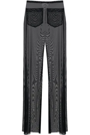 AMIR SLAMA Sheer ruffled-trim trousers