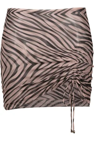 AMIR SLAMA Geometric animal-pattern miniskirt