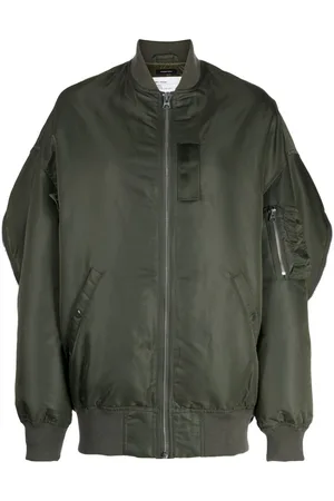 R13 Decorative-zip detailing bomber jacket