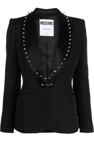 Moschino Spike-embellished bar-pin blazer