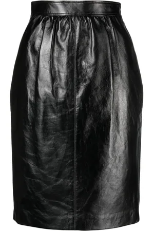 Saint Laurent High-waist leather pencil skirt
