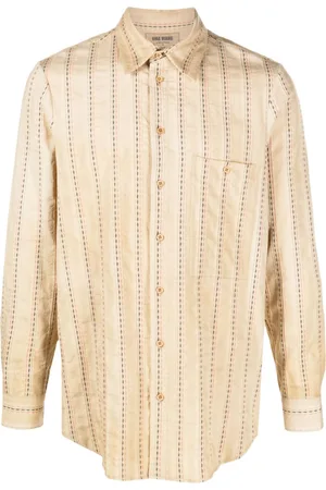 UMA WANG Tab striped cotton shirt