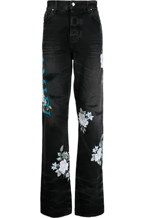 AMIRI Floral-print straight-leg jeans