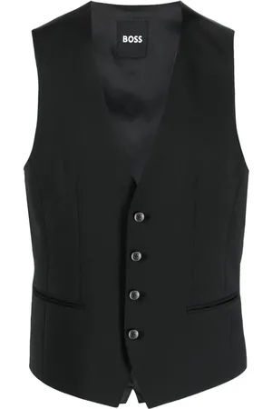 HUGO BOSS Adjustable cotton-blend waistcoat
