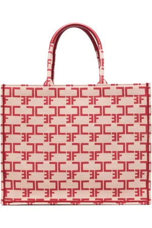 Elisabetta Franchi Large monogram-jacquard tote bag