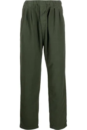 Aspesi Pleated straight-leg cotton trousers
