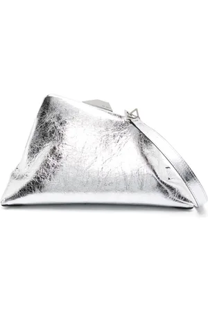 The Attico Day Off metallic leather clutch bag