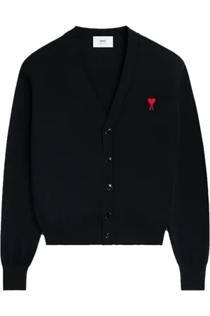 Ami Logo-embroidered wool cardigan