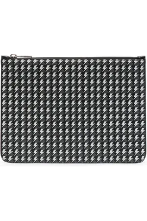 Neil Barrett Thunderbolt-pattern leather clutch bag