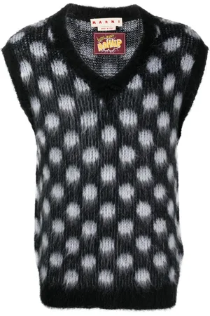 Marni Polka-dot brushed-knit vest