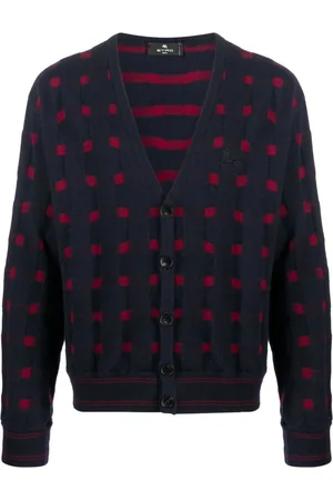 Etro Patterned-knit V-neck cardigan