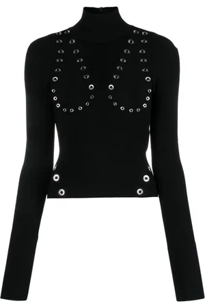 OFF-WHITE Eyelet-embellished knitted top