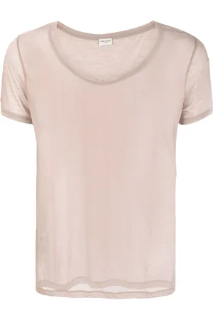 Saint Laurent Mélange-effect sheer cotton T-shirt