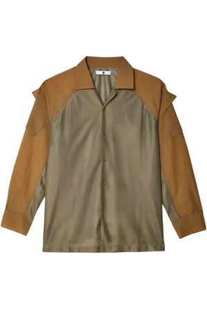 Olly Shinder Panelled-design notched-lapels shirt