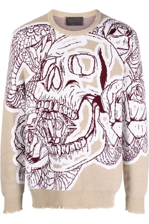 Philipp Plein Skull patterned-intarsia sweatshirt