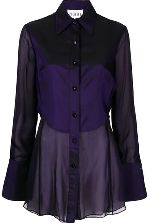 Gianfranco Ferré 1990s sheer-panelled silk-blend shirt