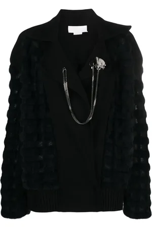 GENNY Brooch-detail wool jacket