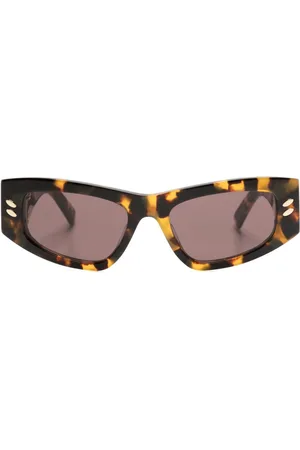 Stella McCartney Tortoiseshell-effect rectangle-frame sunglasses