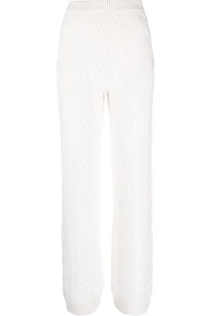 LORENA ANTONIAZZI Cable-knit straight-leg trousers