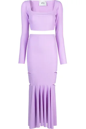 Atu Body Couture Cut-out pleated top and skirt set