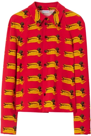 Burberry Monogram-pattern spread-collar shirt