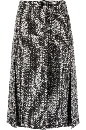 Lanvin Textured-finish mid-rise skirt