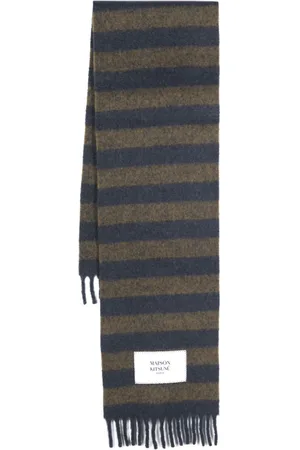 Maison Kitsuné Logo-patch striped scarf