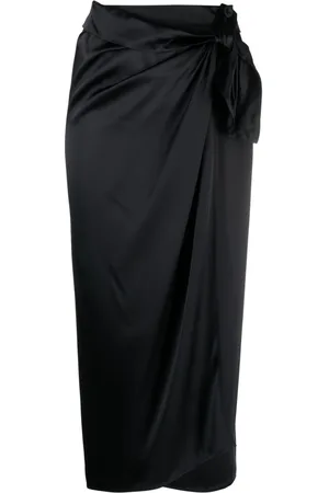 ERIKA CAVALLINI Draped satin wrap skirt