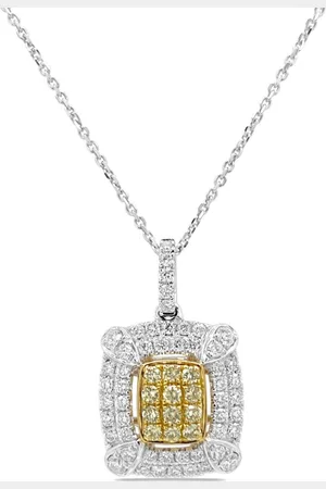 HYT Jewelry Platinum yellow and white diamond necklace