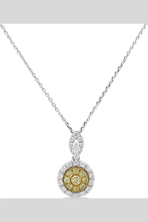 HYT Jewelry Platinum yellow and white diamond necklace