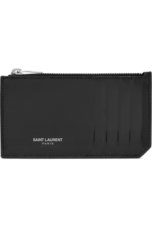 Saint Laurent Paris Fragments leather card holder