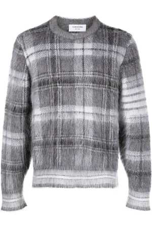 Thom Browne Textured tartan patter jumper