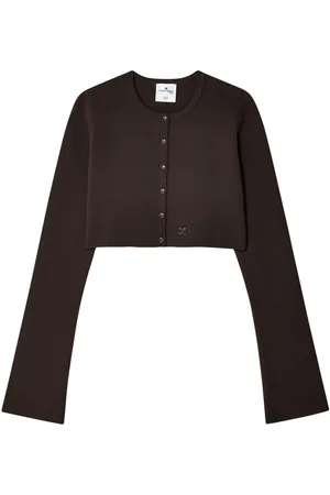 Courrèges Cropped fine-knit cardigan