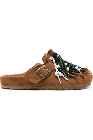 Scarosso Gea tasseled suede mules