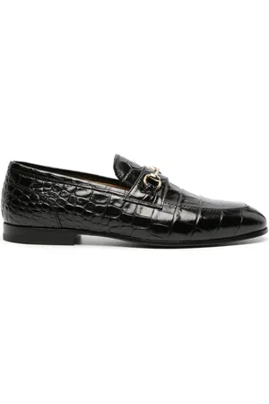 Scarosso Crocodile-effect leather loafers