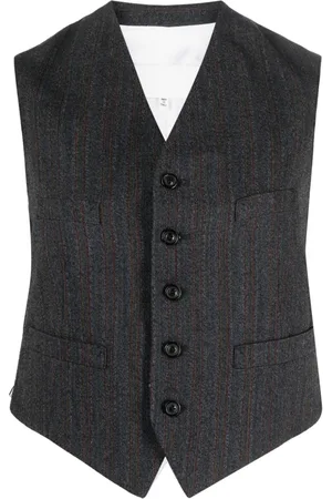 Maison Margiela Stripe-print button-up waistcoat