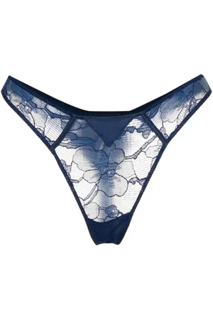 FLEUR DU MAL Magnolia lace thong