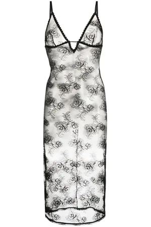 FLEUR DU MAL Bouquet lace slip dress