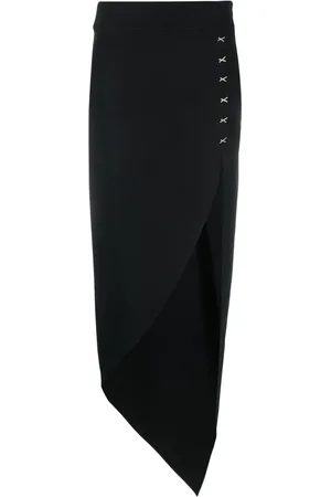 GENNY Crystal-detailing asymmetric maxi skirt