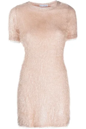Paco rabanne Metallic-thread short-sleeve minidress