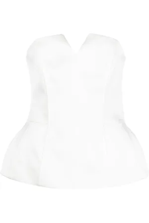 V:PM ATELIER Lumi peplum-hem satin top