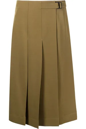 LEMAIRE Pleated wool wrap skirt