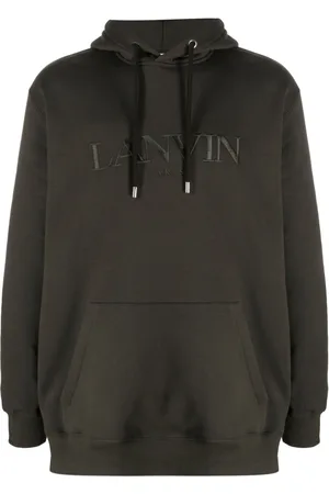 Lanvin Logo-embroidered cotton hoodie