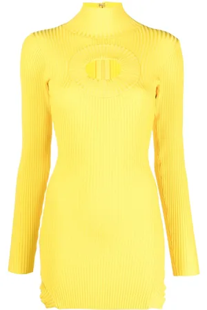 DAVID KOMA Cutout-detail ribbed-knit minidress