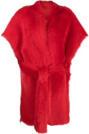 LISKA Belted reversible shearling coat