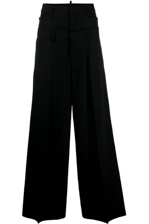 Dsquared2 Layered wide-leg virgin-wool trousers