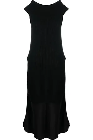 SEMICOUTURE Off-shoulder wool blend maxi dress