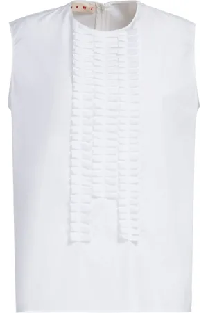 Marni Box-pleated bib poplin shirt