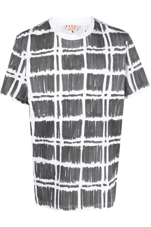 Marni Checked-print cotton T-shirt